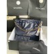 Chanel 22 MEDIUM HANDBAG Shiny Calfskin & Gold-Tone Metal AS3261 Navy High