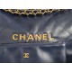 Chanel 22 MEDIUM HANDBAG Shiny Calfskin & Gold-Tone Metal AS3261 Navy High