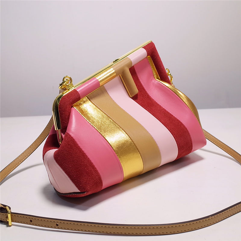 Fendi First Small Leather bag multicolor inlay High