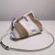 Fendi First Small Leather bag silver and light brown inlay High