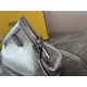 Fendi First Small Leather bag Silver wrinkle High