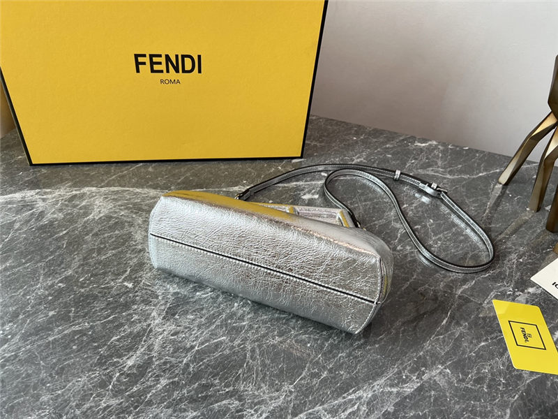 Fendi First Small Leather bag Silver wrinkle High