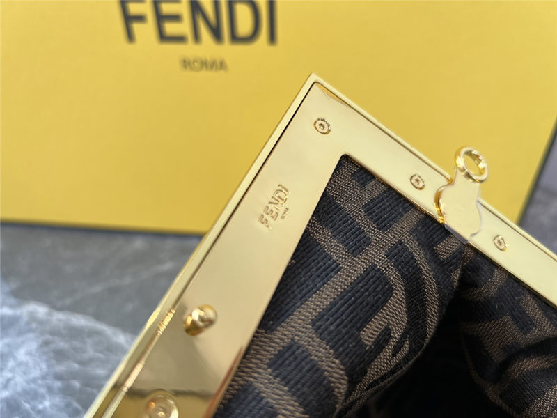 Fendi First Small Leather bag Gold wrinkle High