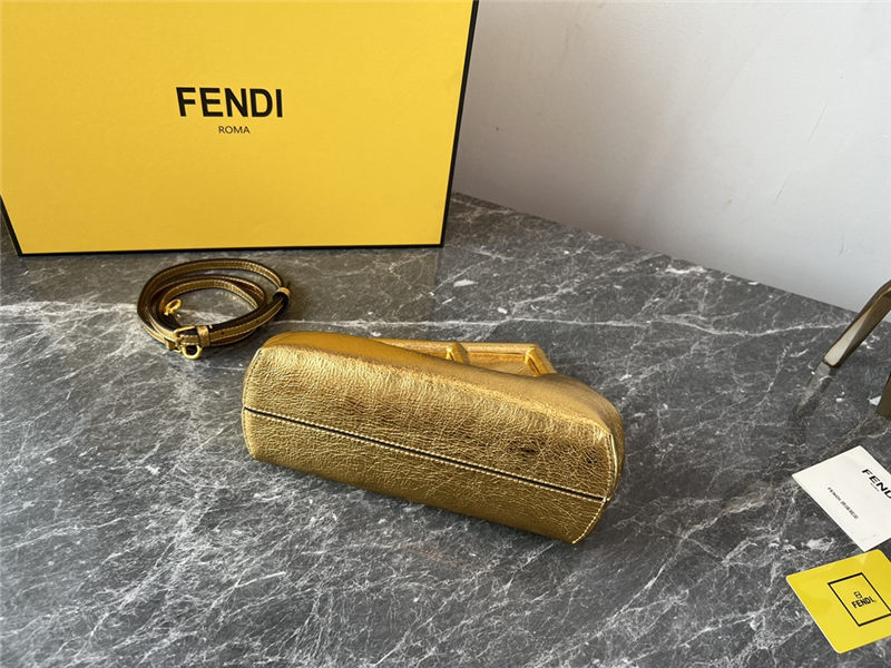 Fendi First Small Leather bag Gold wrinkle High