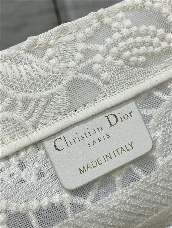 SMALL Dior BOOK TOTE D-Lace Embroidery with Macramé Effect High