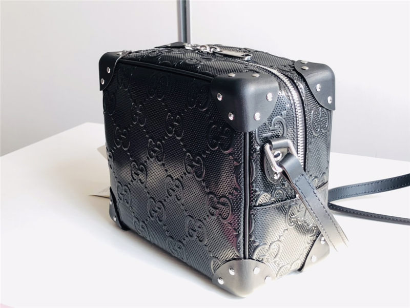 GG Embossed Square Shoulder bag Trunk 626363 Black High