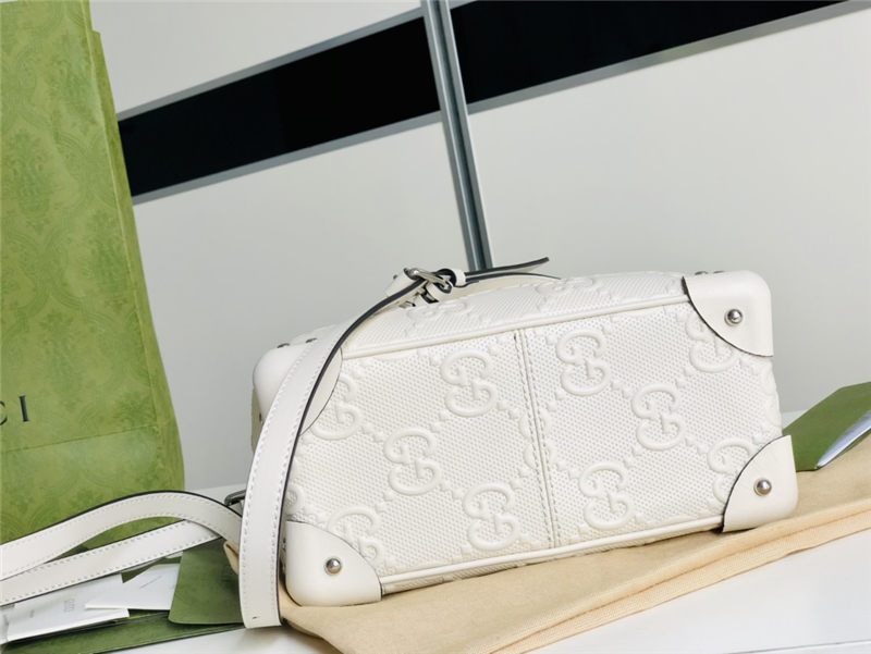 GG Embossed Square Shoulder bag Trunk 626363 White High