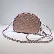 Gucci Laminated Leather Mini Shoulder Bag 534951 Pink/Blue High