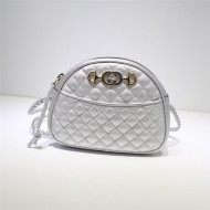 Gucci Laminated Leather Mini Shoulder Bag 534951 Silver High