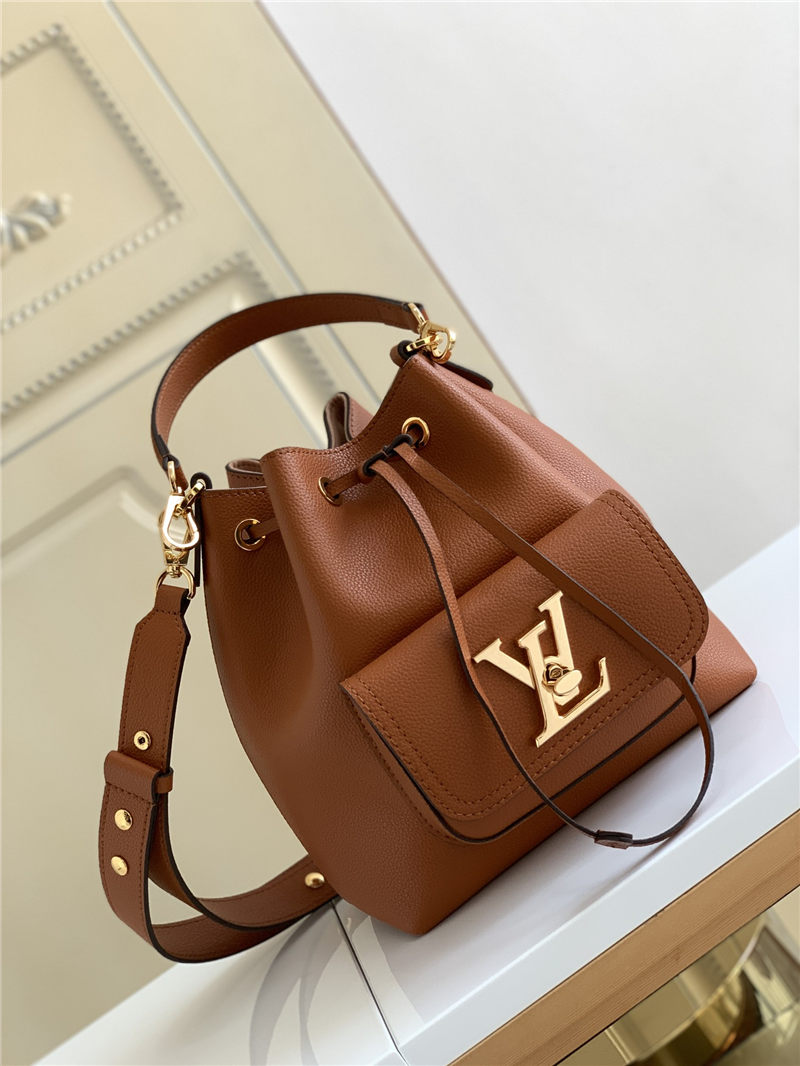 Louis Vuitton LOCKME BUCKET BAG Grained calf leather M57688 High