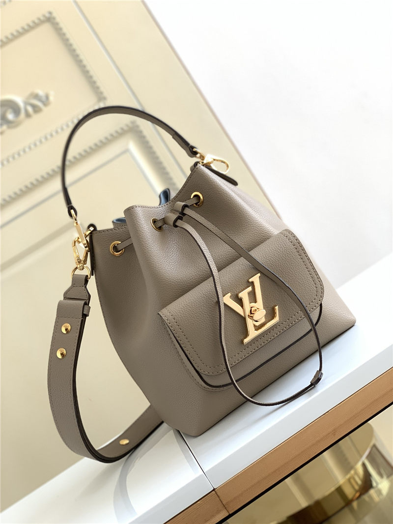 Louis Vuitton LOCKME BUCKET BAG Grained calf leather M57689 High