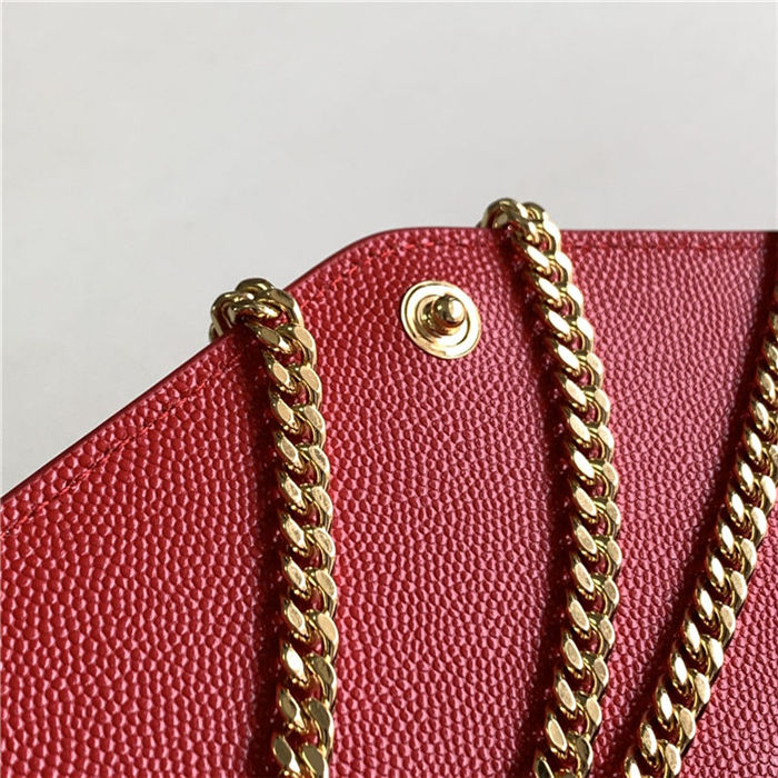 UPTOWN CHAIN WALLET IN GRAIN DE POUDRE EMBOSSED LEATHER High