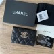 Chanel FLAP CARD HOLDER Grained Calfskin & Gold-Tone Metal AP2735 High