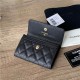 Chanel FLAP CARD HOLDER Grained Calfskin & Gold-Tone Metal AP2735 High