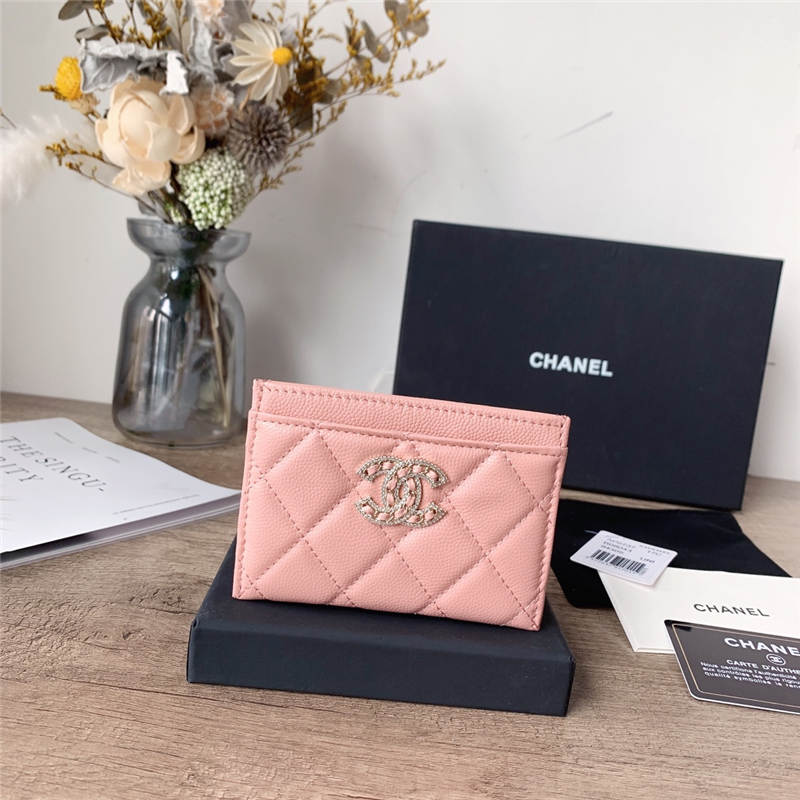 Chanel CARD HOLDER Grained Calfskin & Gold-Tone Metal AP2737 High