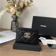 Chanel CARD HOLDER Grained Calfskin & Gold-Tone Metal AP2737 High