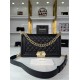 BOY Chanel HANDBAG Grained Calfskin Black Gold Metal High