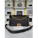 BOY Chanel HANDBAG Grained Calfskin Black Anti-Gold Metal High