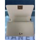 BOY Chanel HANDBAG Grained Calfskin Beige Gold Metal High