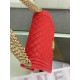 BOY Chanel HANDBAG Grained Calfskin Red Gold Metal High