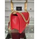 BOY Chanel HANDBAG Grained Calfskin Red Matt-Gold Metal High