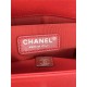 BOY Chanel HANDBAG Grained Calfskin Red Anti-Silver Metal High