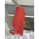 BOY Chanel HANDBAG Grained Calfskin Red Silver Metal High