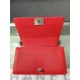 BOY Chanel HANDBAG Grained Calfskin Red Silver Metal High