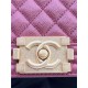 BOY Chanel HANDBAG Grained Calfskin Wine Matt-Gold Metal High