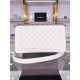 BOY Chanel HANDBAG Grained Calfskin White Gold Metal High