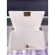 BOY Chanel HANDBAG Grained Calfskin White Anti-Gold Metal High