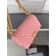 BOY Chanel HANDBAG Grained Calfskin Pink Matt-Gold Metal High