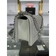 BOY Chanel HANDBAG Grained Calfskin Grey Silver Metal High