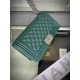 BOY Chanel HANDBAG Grained Calfskin Green Silver Metal High