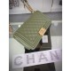 BOY Chanel HANDBAG Grained Calfskin Olive Gold Metal High