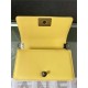 SMALL BOY Chanel HANDBAG Grained Calfskin Yellow Anti-Silver Metal High