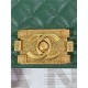 SMALL BOY Chanel HANDBAG Grained Calfskin Green Matt-Gold Metal High