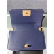 SMALL BOY Chanel HANDBAG Grained Calfskin Navy Blue Matt-Gold Metal High