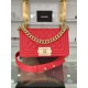 SMALL BOY Chanel HANDBAG Grained Calfskin Red Matt-Gold Metal High