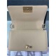 SMALL BOY Chanel HANDBAG Grained Calfskin Beige Matt-Gold Metal High