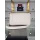 SMALL BOY Chanel HANDBAG Grained Calfskin White Matt-Gold Metal High