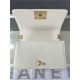 SMALL BOY Chanel HANDBAG Grained Calfskin White Matt-Gold Metal High