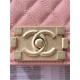 SMALL BOY Chanel HANDBAG Grained Calfskin Pink Matt-Gold Metal High