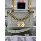 SMALL BOY Chanel HANDBAG Grained Calfskin Grey Matt-Gold Metal High