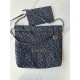 Chanel 22 SMALL HANDBAG Printed Denim & Silver-Tone Metal AS3260 High