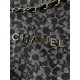 Chanel 22 SMALL HANDBAG Printed Denim & Silver-Tone Metal AS3260 High