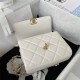 MINI FLAP BAG Lambskin, Strass & Gold-Tone Metal AS3239 White A