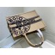 MEDIUM Dior BOOK TOTE Jute Canvas Embroidered with Dior Union Motif High