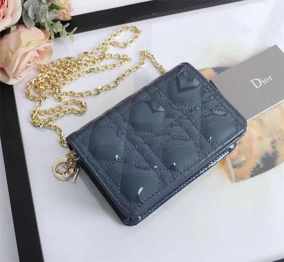 Dior LADY Dior NANO POUCH Patent Cannage Calfskin High