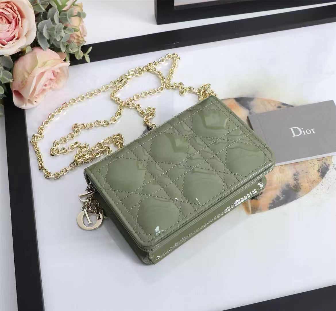 Dior LADY Dior NANO POUCH Patent Cannage Calfskin High